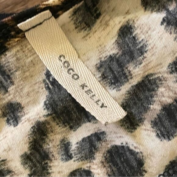 Coco Kelly Striped Blouse With Open Back Black White Leopard Detail Size 3X - Picture 11 of 11